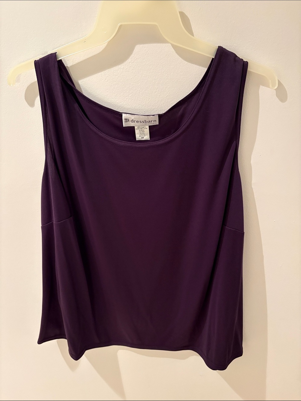 dressbarn Deep Plum Sleeveless Tank Top